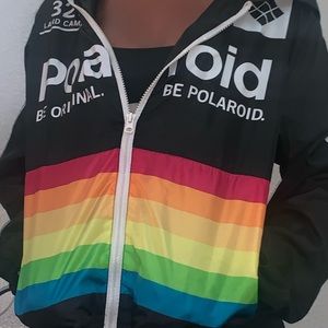 black/rainbow polariod windbreaker!